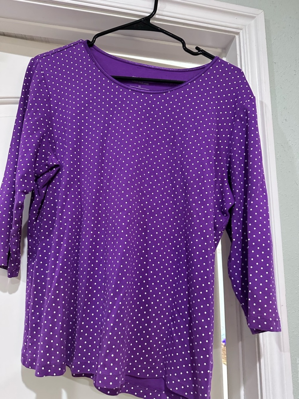 Christopher & Banks Purple Polka Dot Long Sleeve Tee